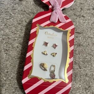 October Birthstone Earring Set_Rose